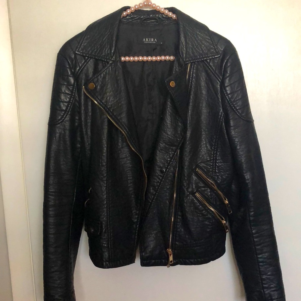 Leather motorcycle jacket